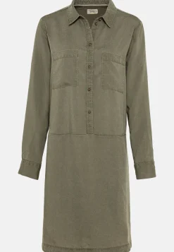 Hemdblusenkleid mit langen Ärmeln aus TENCEL™ Lyocell