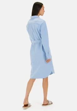Hemdblusenkleid mit Stoffbindegürtel
