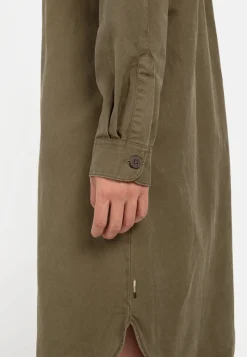 Hemdblusenkleid mit Stoffbindegürtel