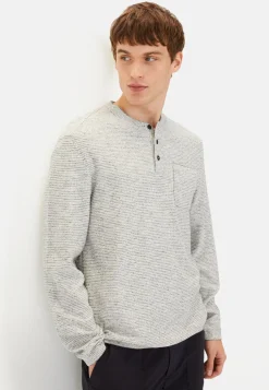 Henley Langarmshirt aus einem Baumwollmix