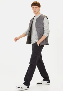 Henley Langarmshirt aus einem Baumwollmix