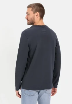 Henley Langarmshirt aus reiner Baumwolle
