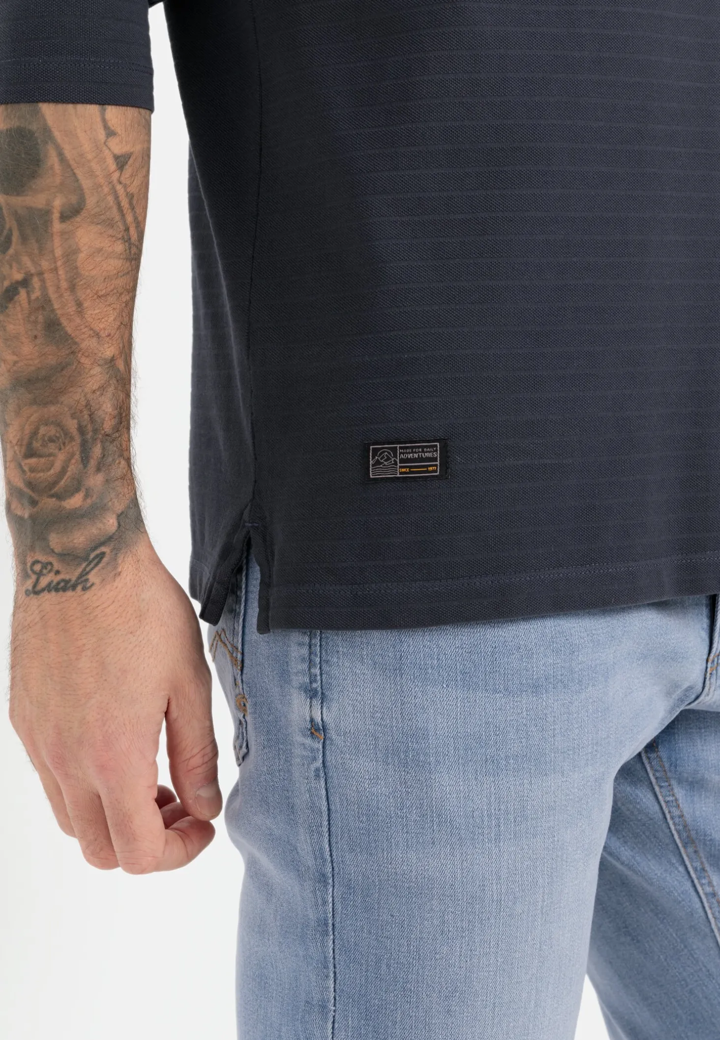 Henley Langarmshirt aus reiner Baumwolle