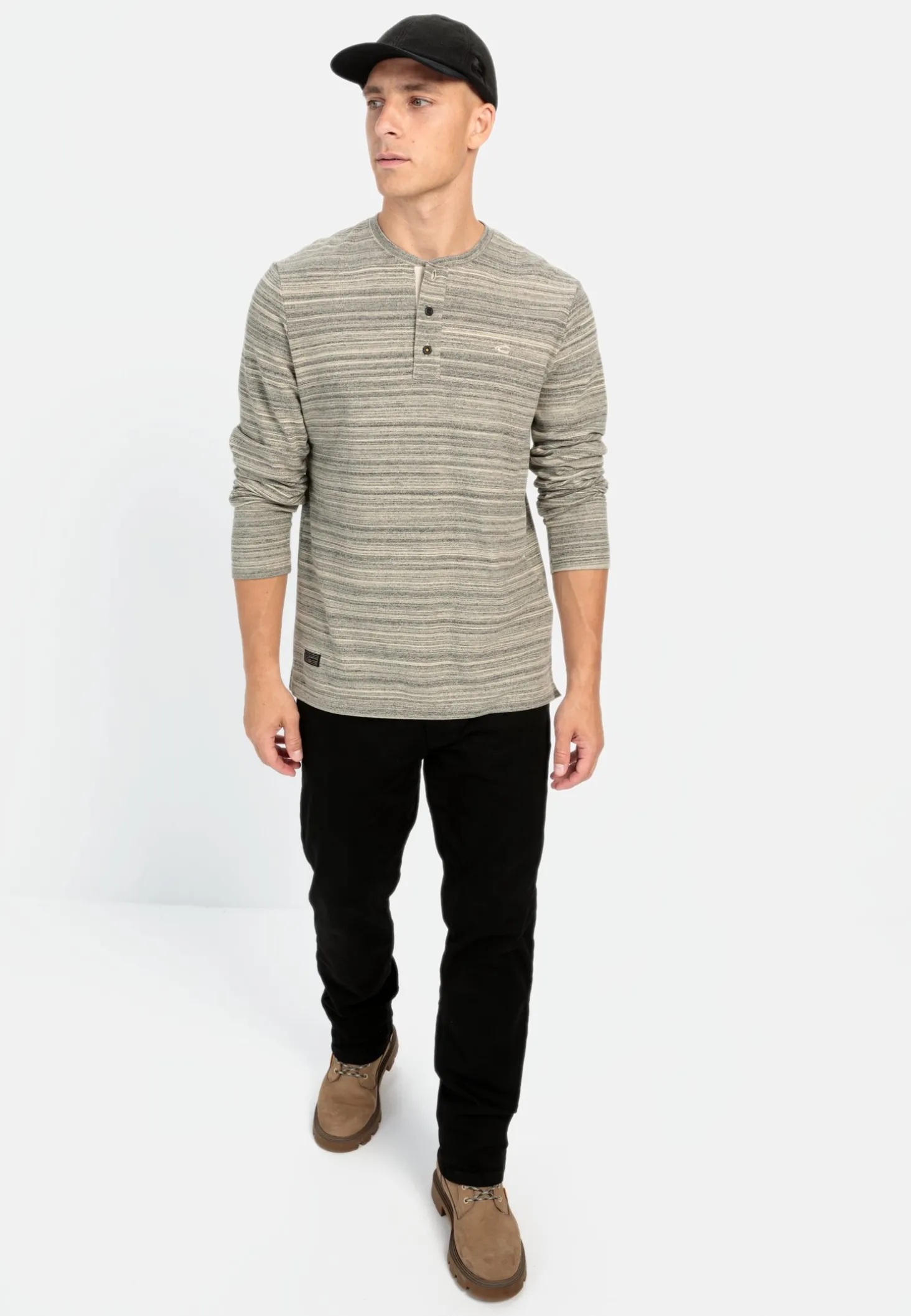 Henley Langarmshirt mit Cooling Effekt