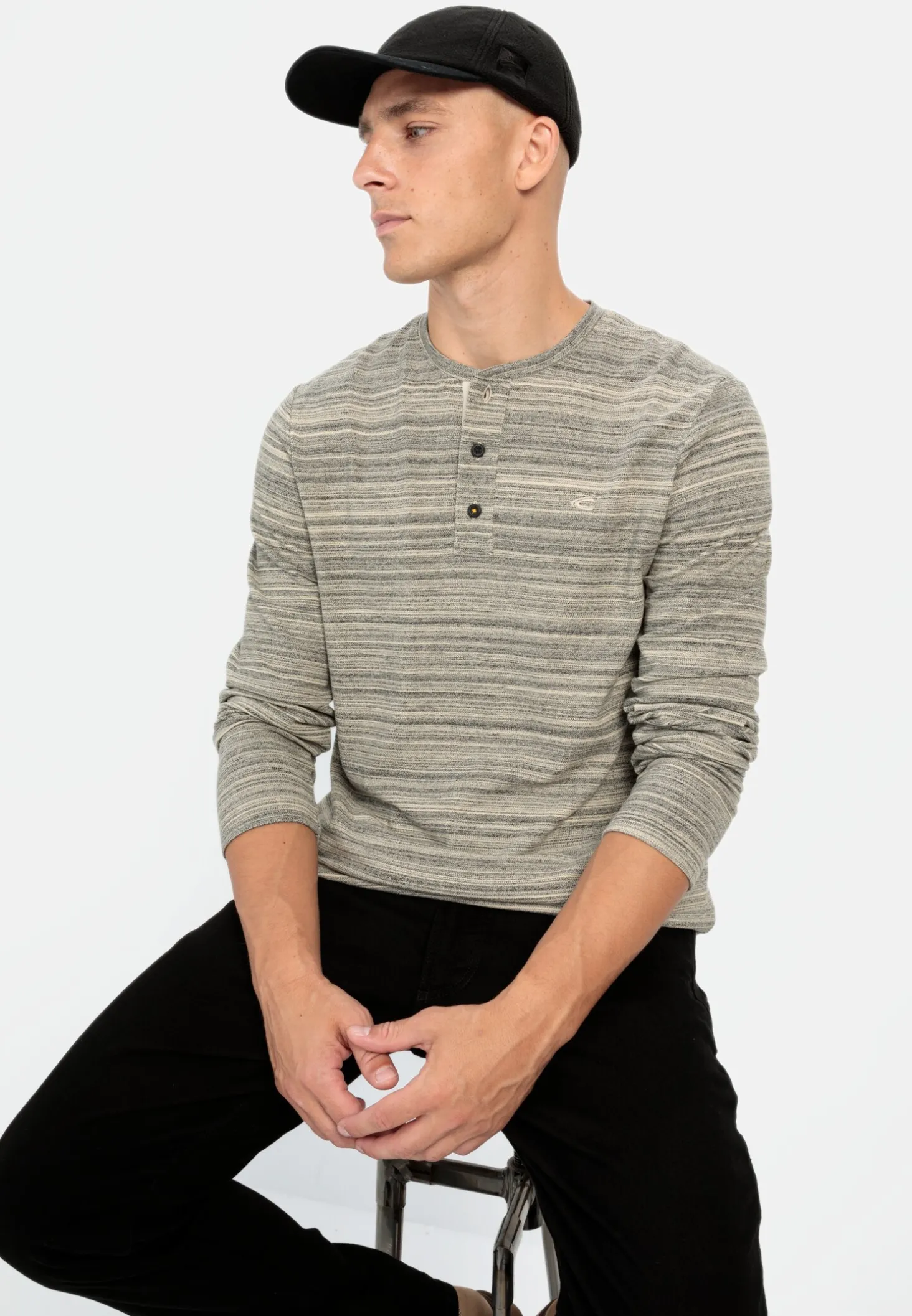 Henley Langarmshirt mit Cooling Effekt