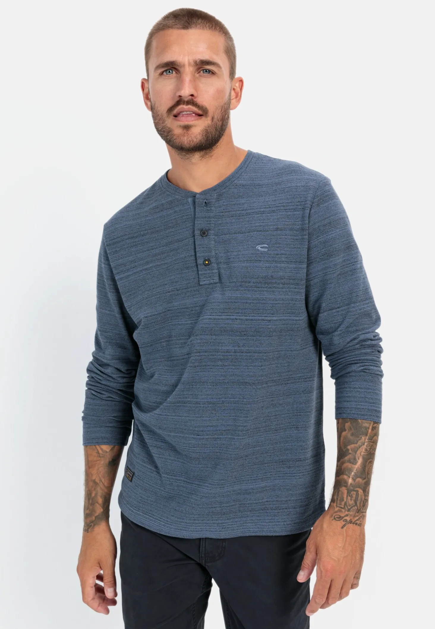 Henley Langarmshirt mit Cooling Effekt