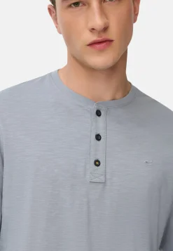 Henley Shirt aus reiner Baumwolle