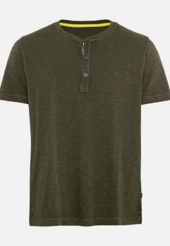 Henley Shirt mit kurzem Arm aus reiner Baumwolle