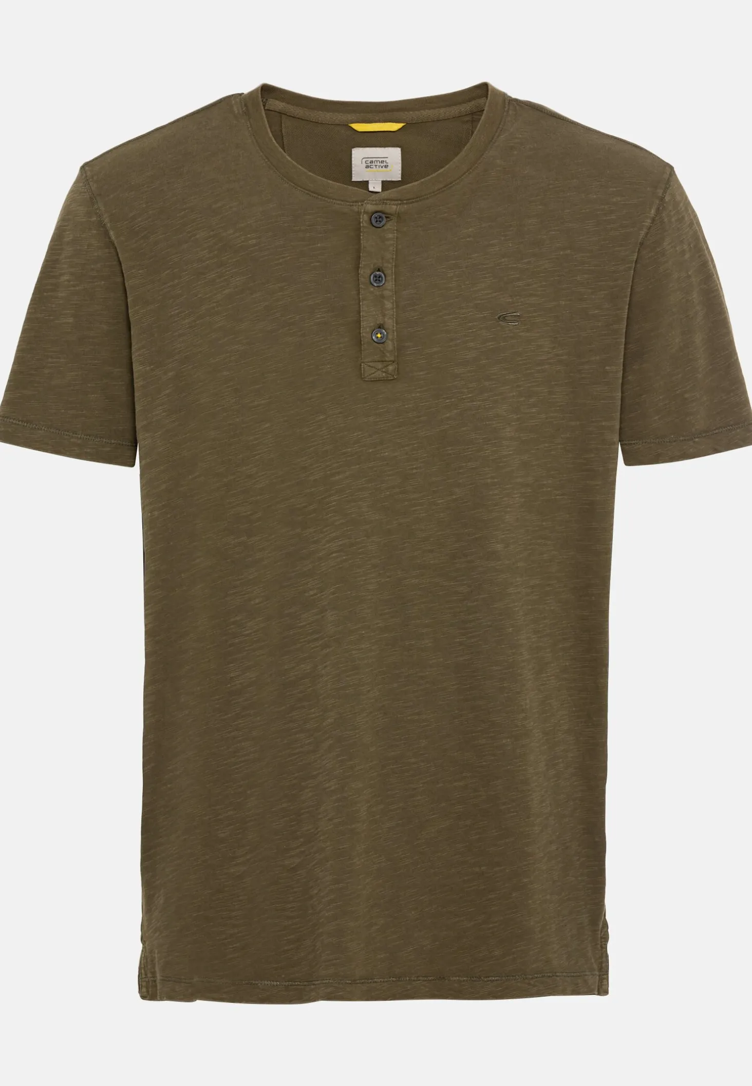 Henley Shirt mit kurzem Arm aus reiner Baumwolle