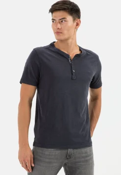 Henley Shirt mit kurzem Arm aus reiner Baumwolle
