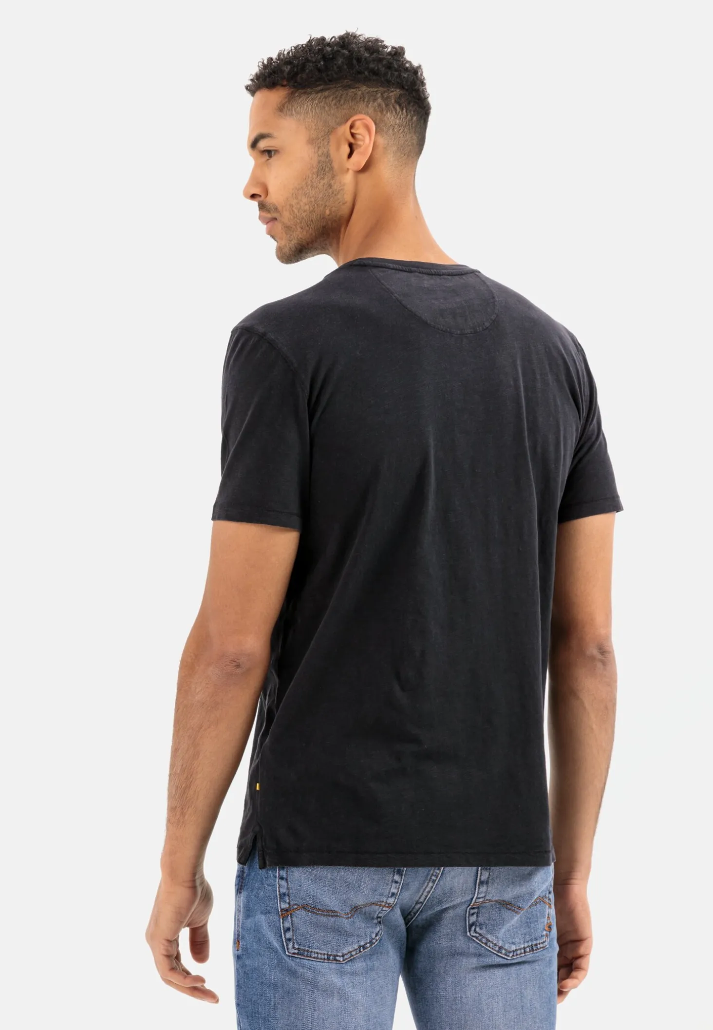 Henley Shirt mit kurzem Arm aus reiner Baumwolle