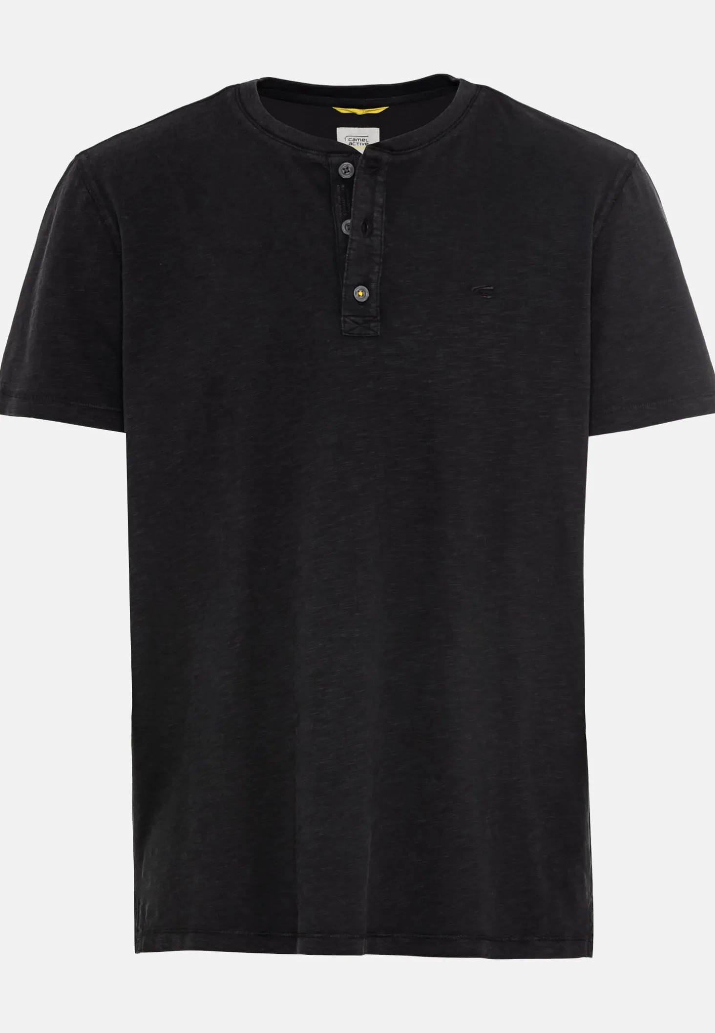 Henley Shirt mit kurzem Arm aus reiner Baumwolle