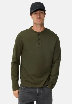 Henleyshirt aus reiner Baumwolle