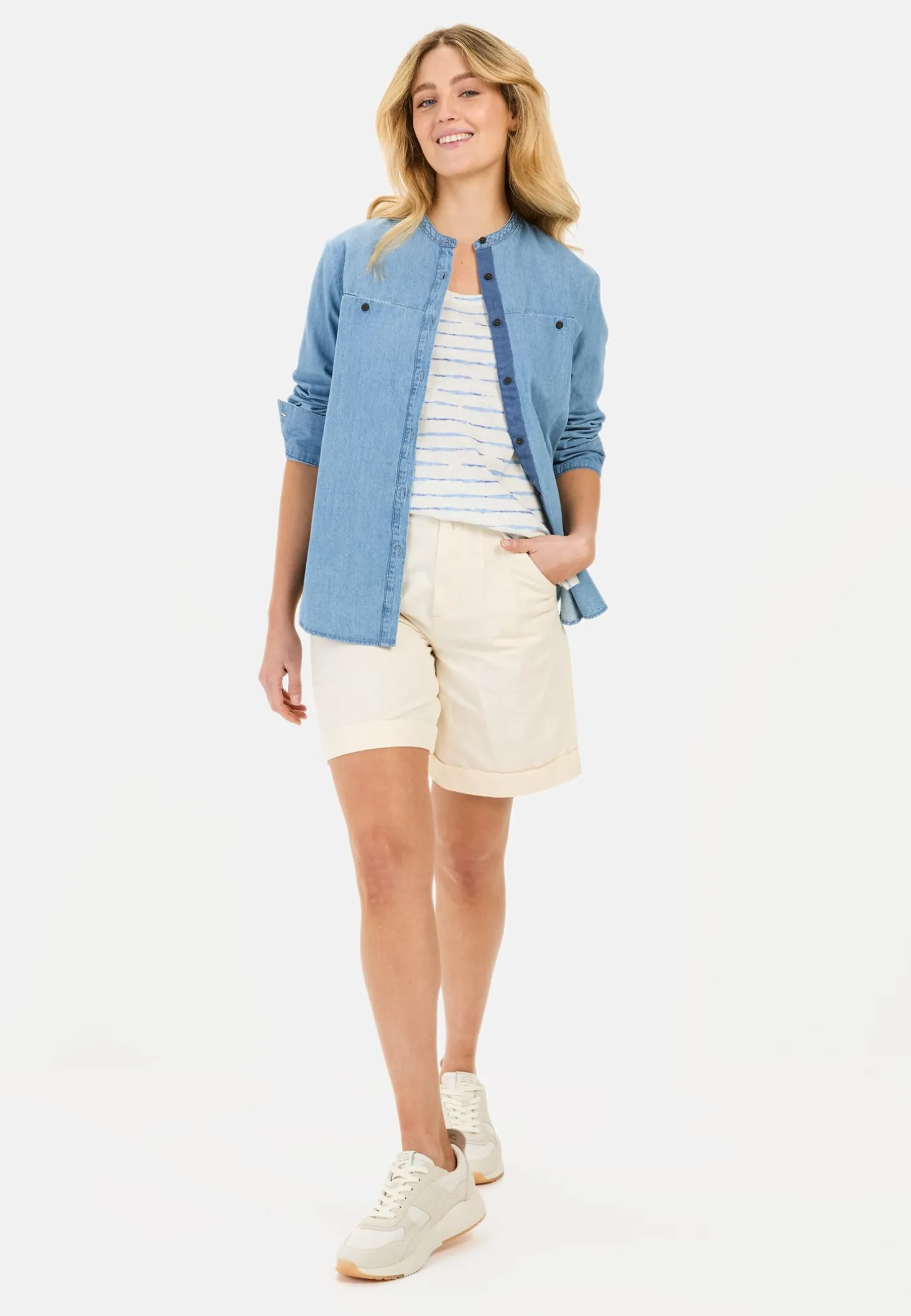Jeansbluse aus reiner Baumwolle