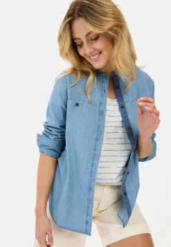 Jeansbluse aus reiner Baumwolle