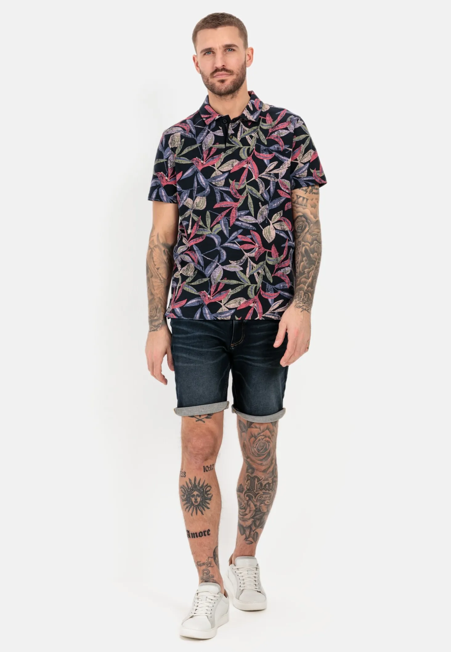 Jersey Poloshirt mit Allover-Print