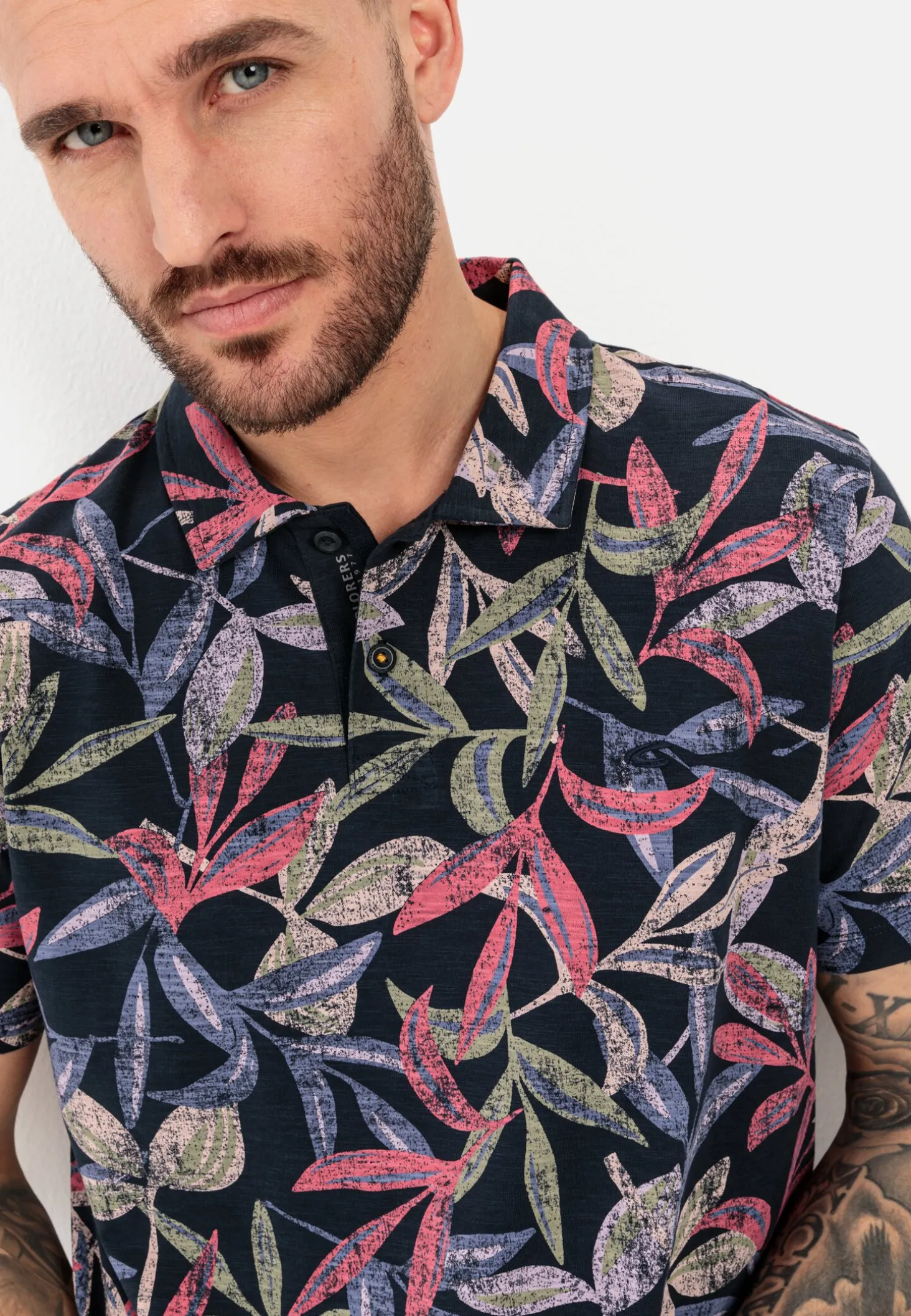 Jersey Poloshirt mit Allover-Print