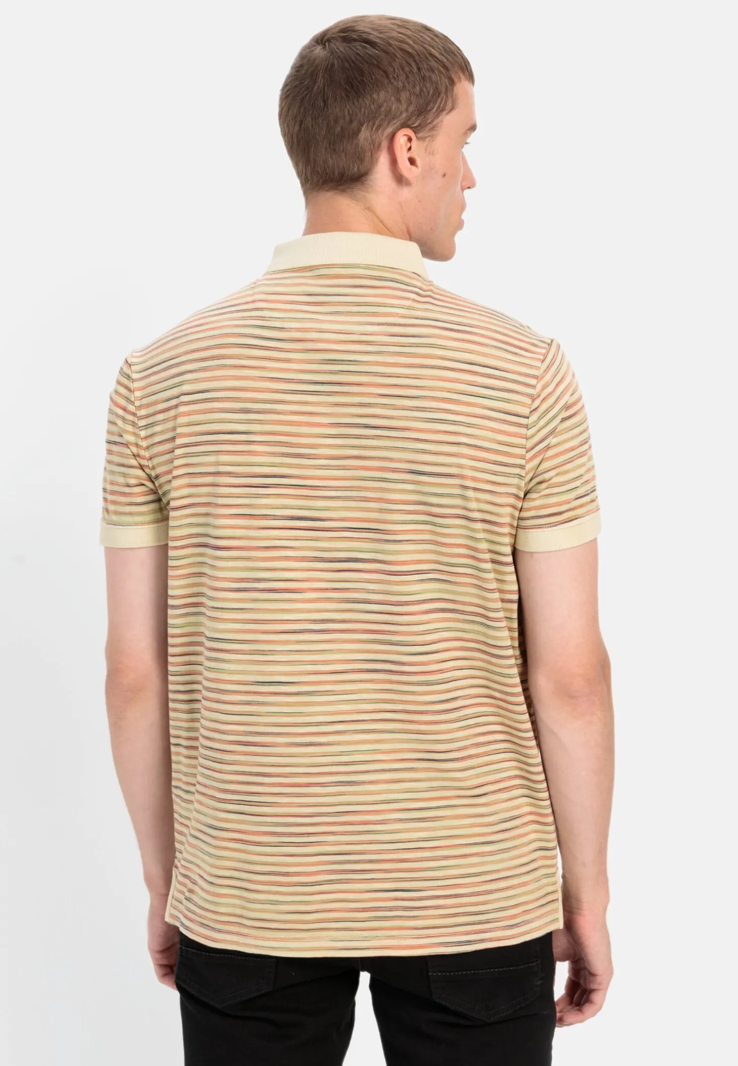 Jersey Poloshirt mit Multicolour-Streifen