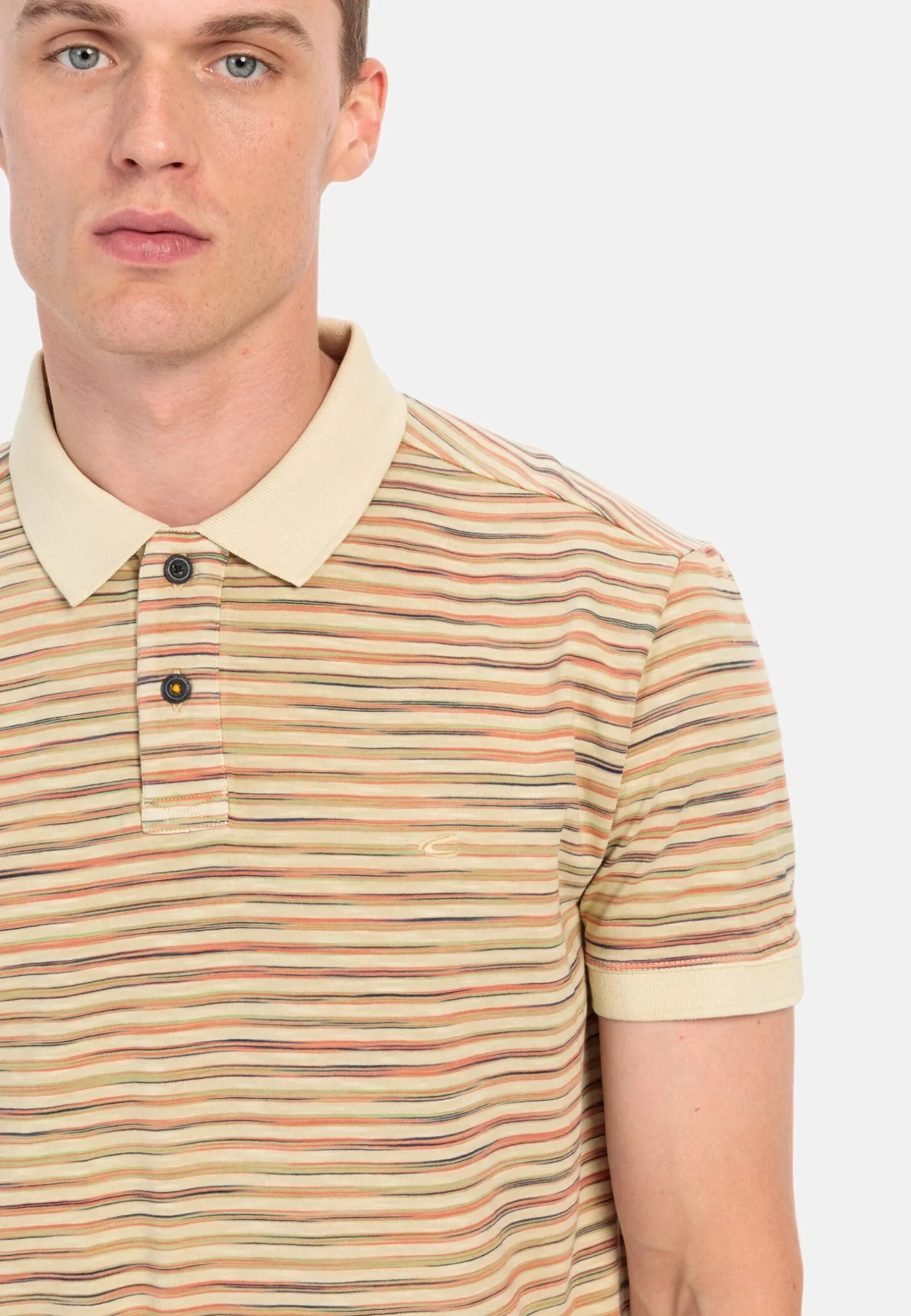 Jersey Poloshirt mit Multicolour-Streifen