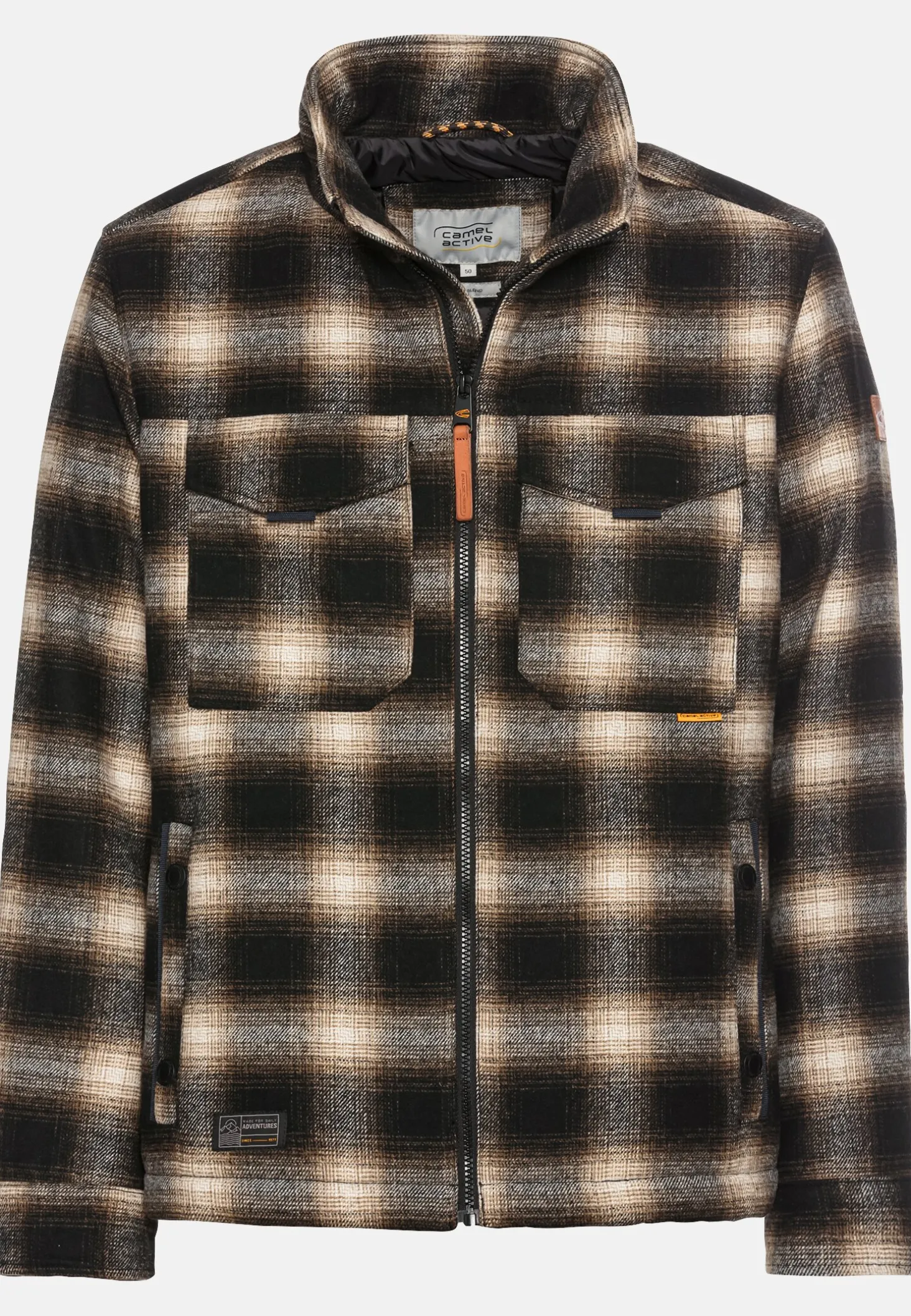 Karierter Blouson mit einem Reißverschluss