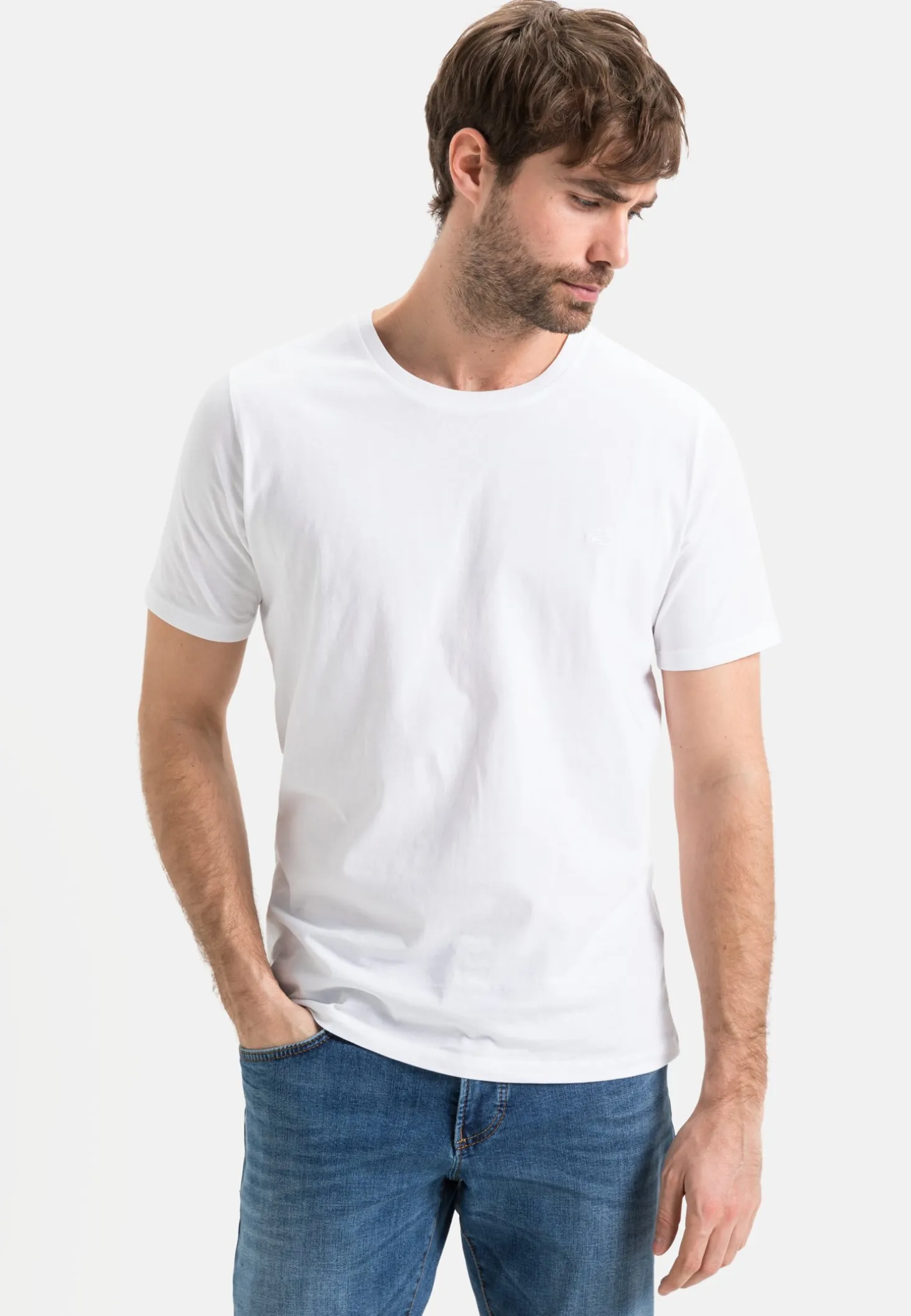 Kurzarm Basic T-Shirt aus reiner Baumwolle