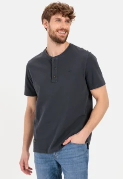 Kurzarm Henley aus reiner Baumwolle