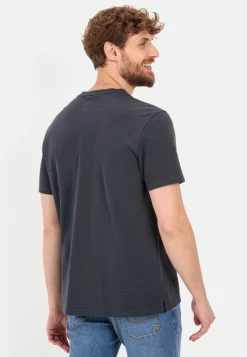 Kurzarm Henley aus reiner Baumwolle