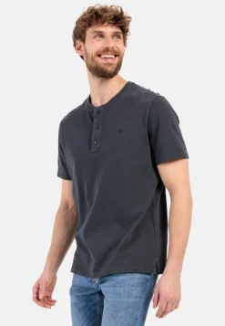 Kurzarm Henley aus reiner Baumwolle