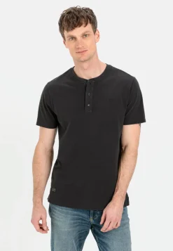 Kurzarm Henley aus reiner Baumwolle