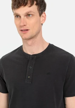 Kurzarm Henley aus reiner Baumwolle