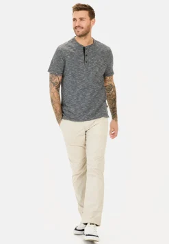 Kurzarm Henley aus reiner Baumwolle