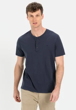 Kurzarm Henleyshirt aus reiner Baumwolle