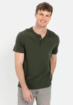 Kurzarm Henleyshirt aus reiner Baumwolle