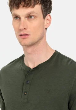Kurzarm Henleyshirt aus reiner Baumwolle