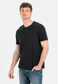 Kurzarm Henleyshirt aus reiner Baumwolle