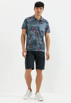 Kurzarm Poloshirt mit Allover-Print