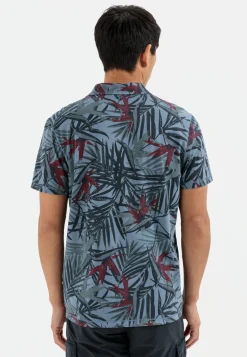 Kurzarm Poloshirt mit Allover-Print