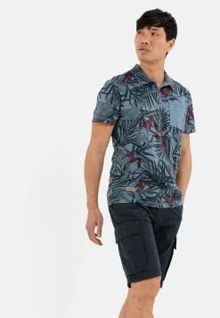 Kurzarm Poloshirt mit Allover-Print