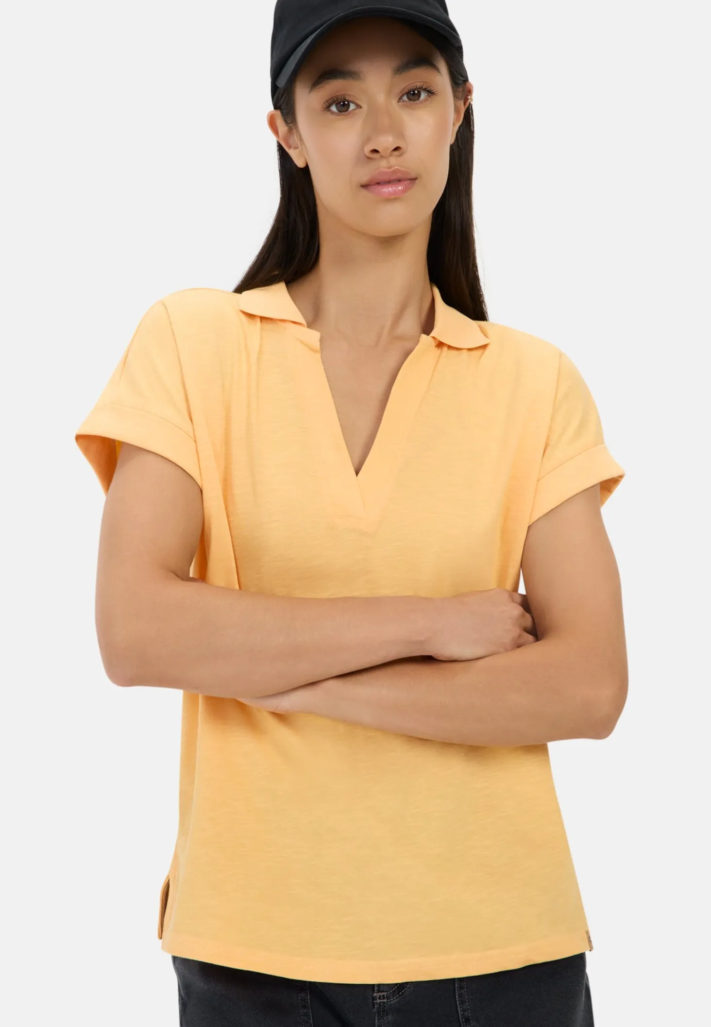 Kurzarmshirt mit Polokragen