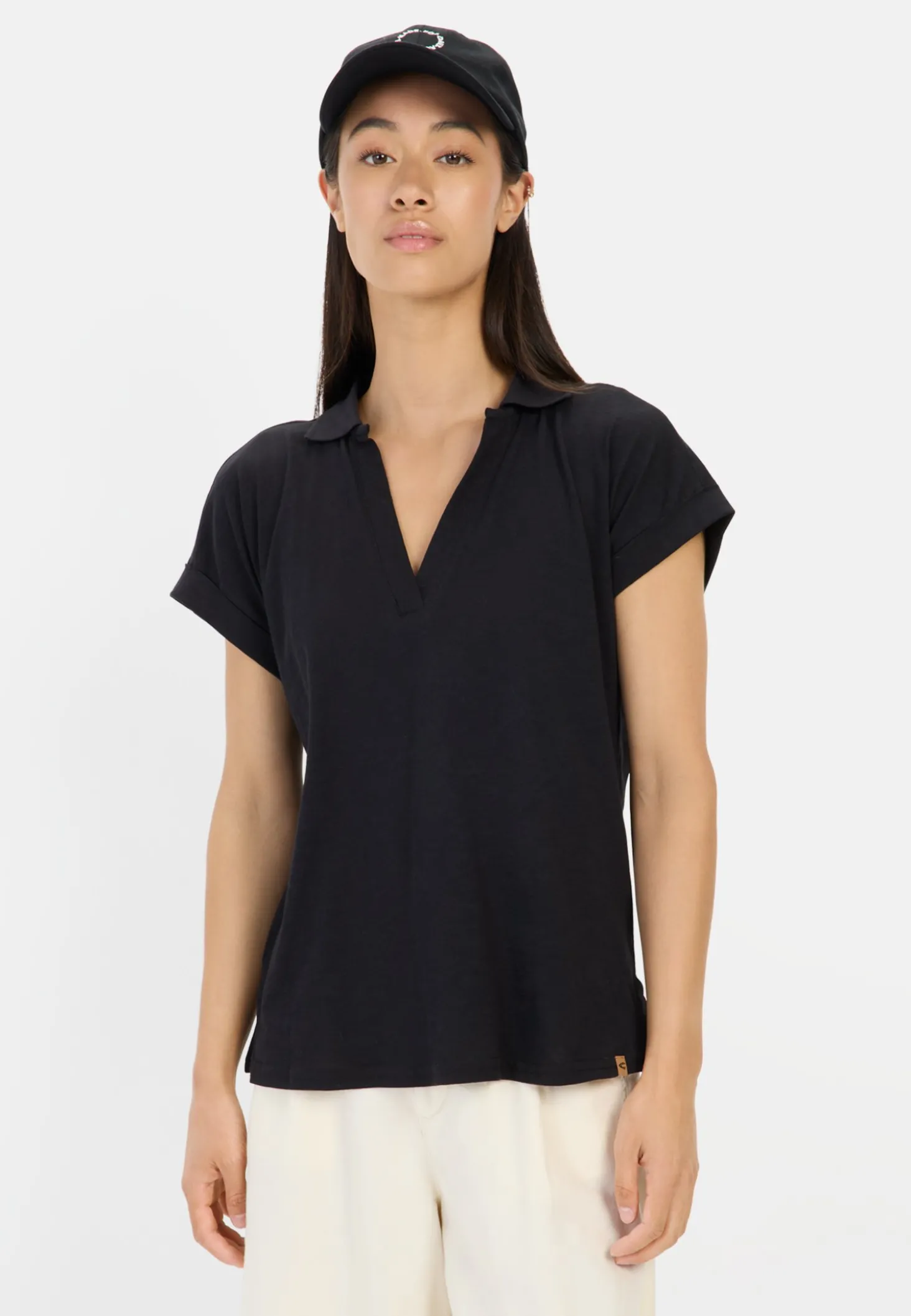 Kurzarmshirt mit Polokragen