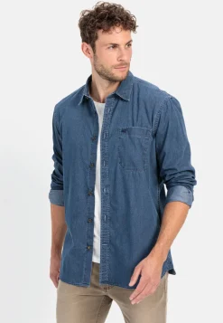 Langarm Hemd in Denim-Optik