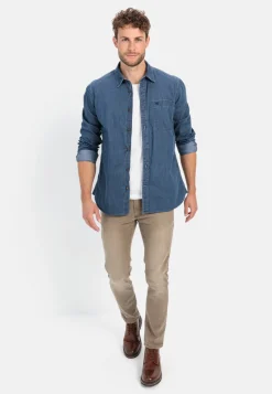 Langarm Hemd in Denim-Optik