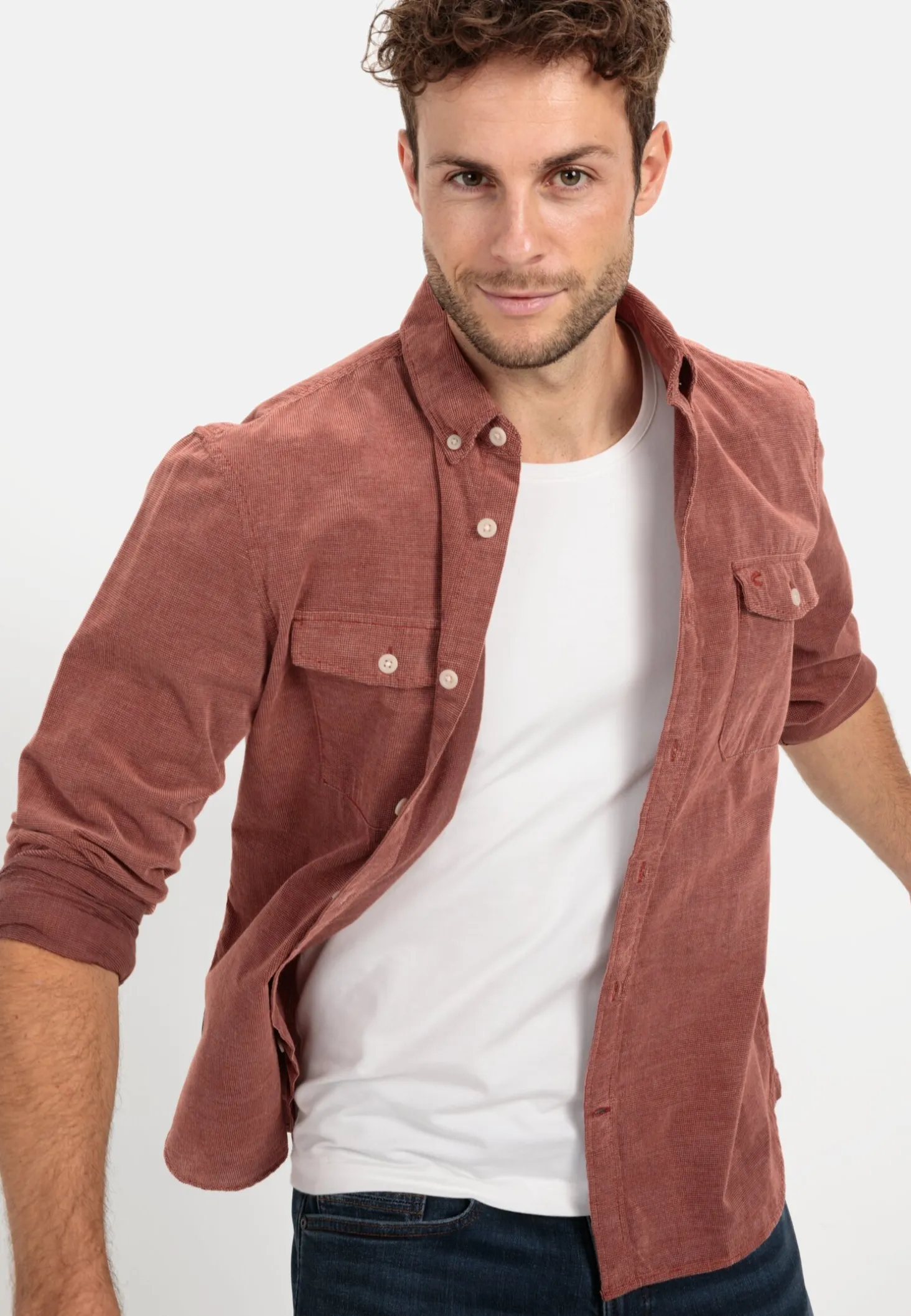 Langarm Hemd in Regular Fit aus Cord