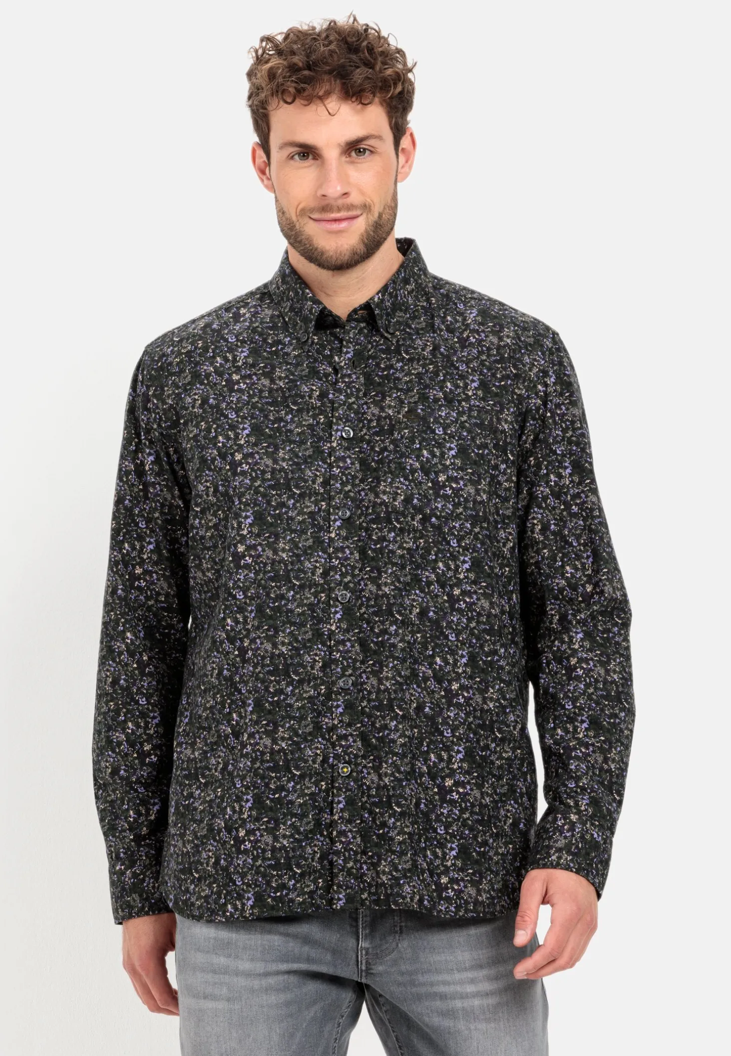 Langarm Hemd mit Allover-Print
