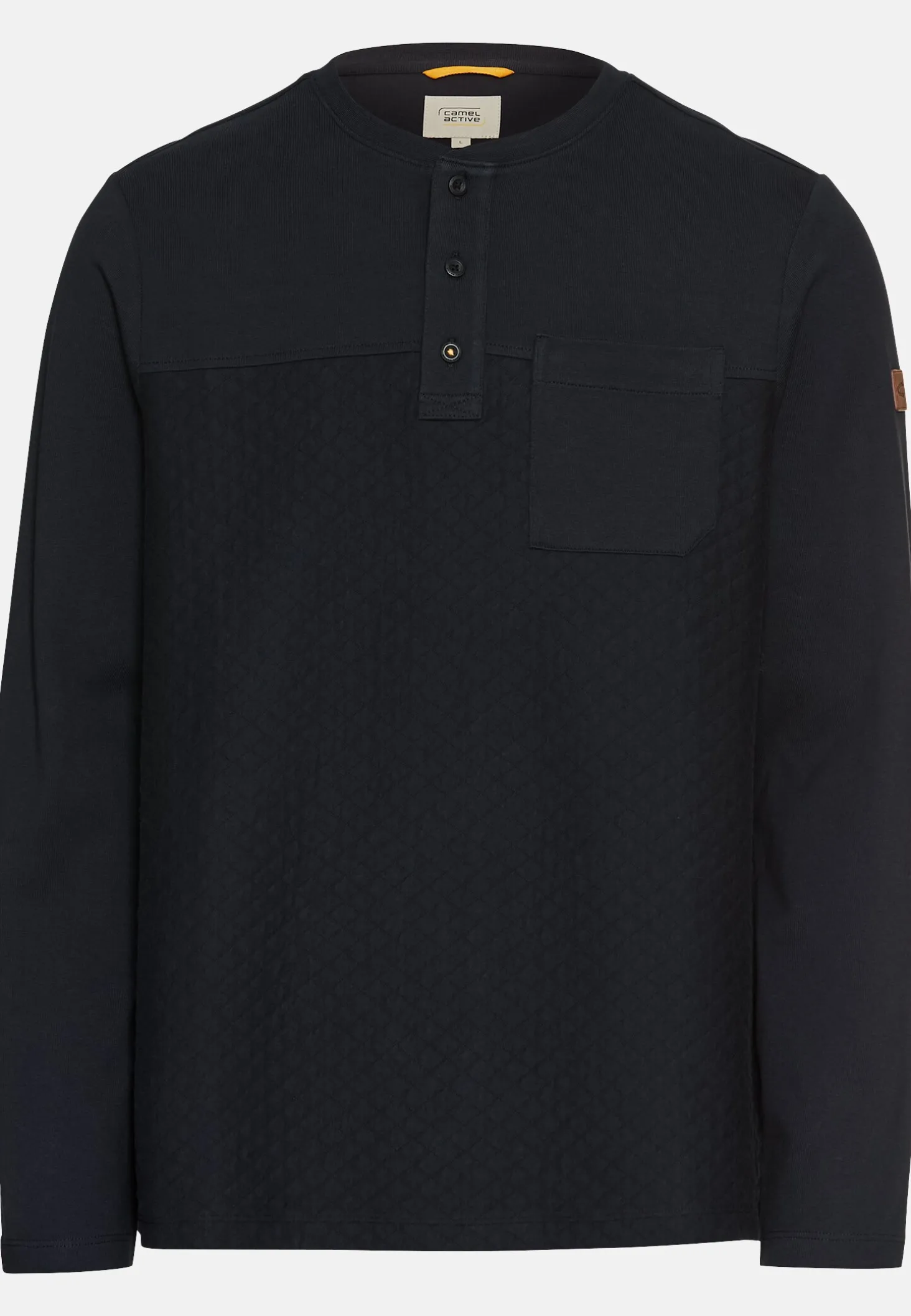 Langarm Henley mit Brusttasche