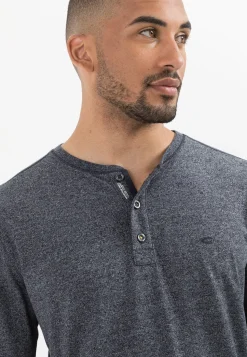 Langarm Henleyshirt aus nachhaltigem Baumwollmix