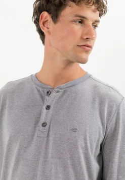 Langarm Henleyshirt aus nachhaltigem Baumwollmix