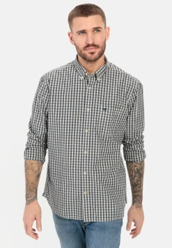 Langarm Shirt aus reiner Baumwolle mit Button-Down-Kragen
