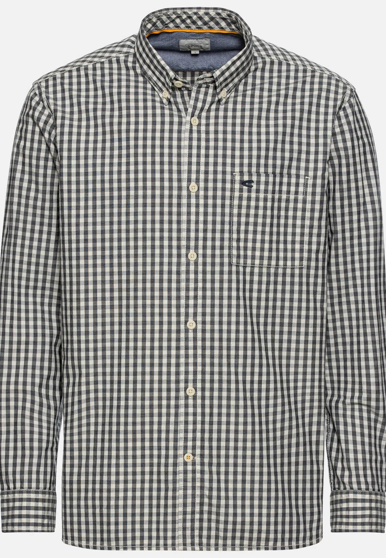 Langarm Shirt aus reiner Baumwolle mit Button-Down-Kragen