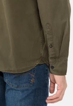 Langarm Shirt aus reiner Baumwolle mit Button-Down Kragen und Brusttasche